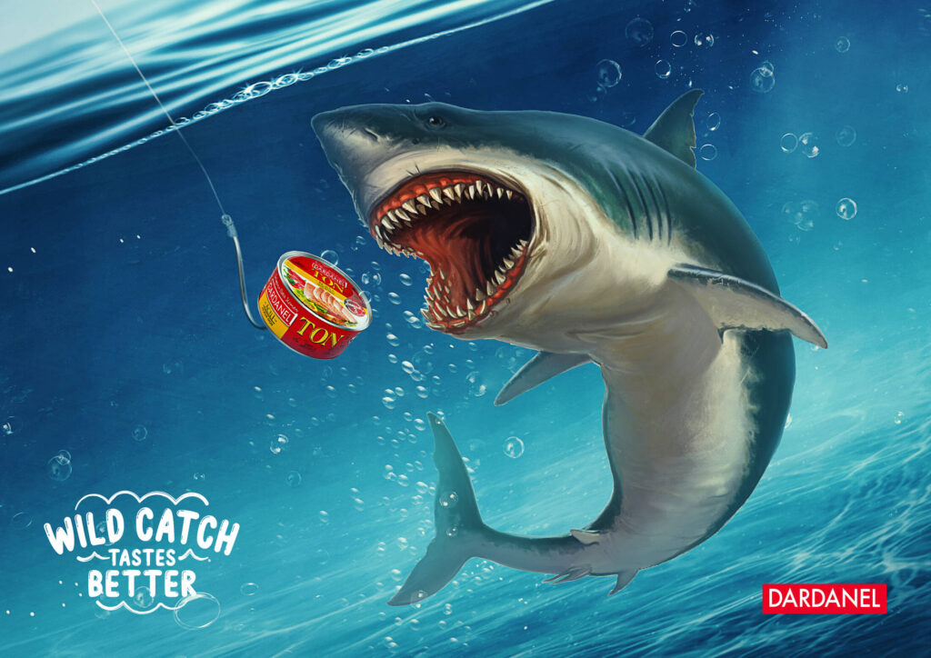 This funny Dardanel ad campaign, titled Wild Catch promotes their canned seafood products by highlighting the freshness and quality of their wild-caught fish.