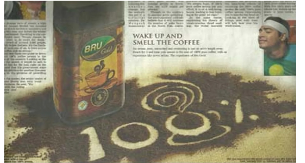 Bru Gold, a Unilever brand under Nestle is promoting a new flavor from its stable